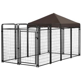 PawHut Outdoor Dog Kennel 9.3x4.6 Exercise Pen with UV Protection Canopy Water-resistant for Medium Large Dogs